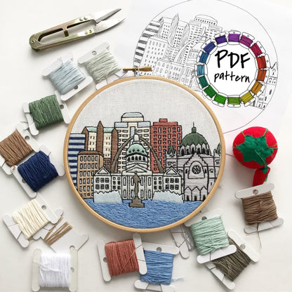 St. Louis, MO, Cityscape - Hand Embroidery Pattern (PDF)