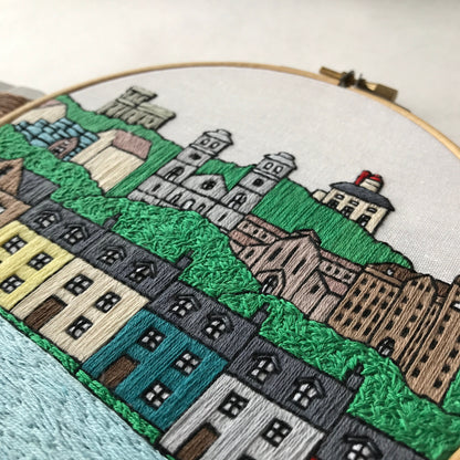 St. John's Newfoundland, Canada, Cityscape - Hand Embroidery Pattern (PDF)