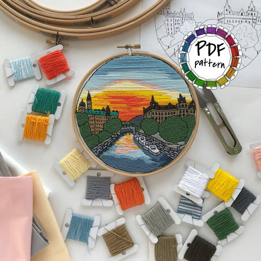 Ottawa, Canada, Cityscape - Hand Embroidery Pattern (PDF)