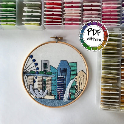 Singapore, Hand Embroidery Pattern (PDF)