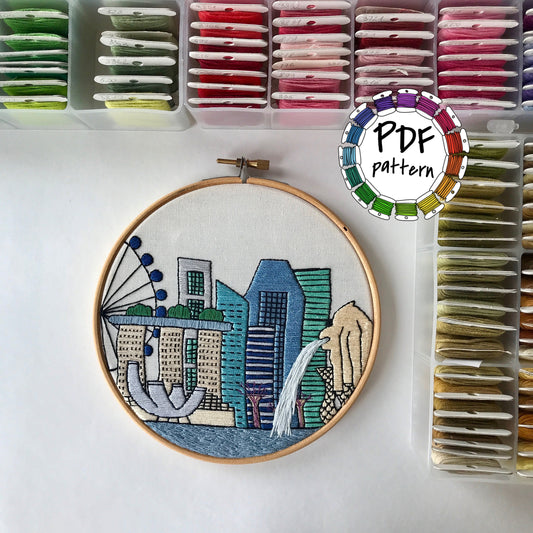 Singapore, Hand Embroidery Pattern (PDF)