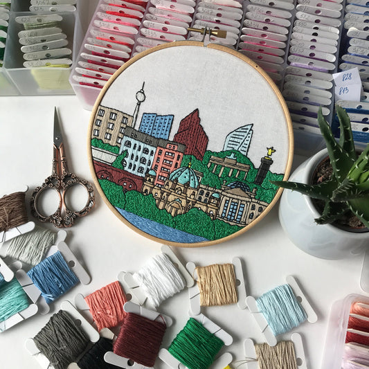 Berlin, Germany, Cityscape - Hand Embroidery Pattern (PDF)