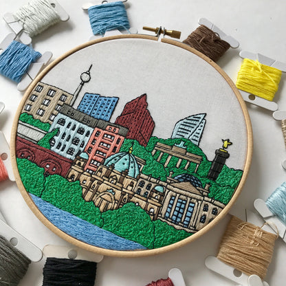 Berlin, Germany, Cityscape - Hand Embroidery Pattern (PDF)