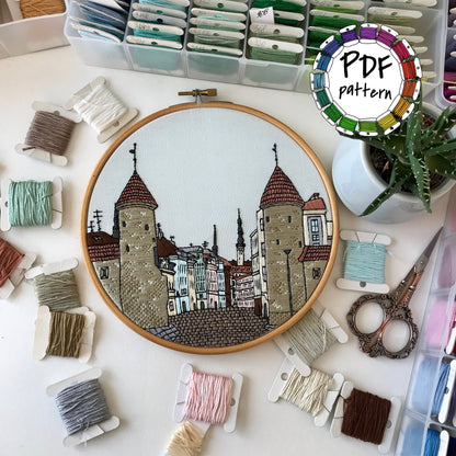Tallinn, Estonia, Architecture - Hand Embroidery Pattern (PDF)