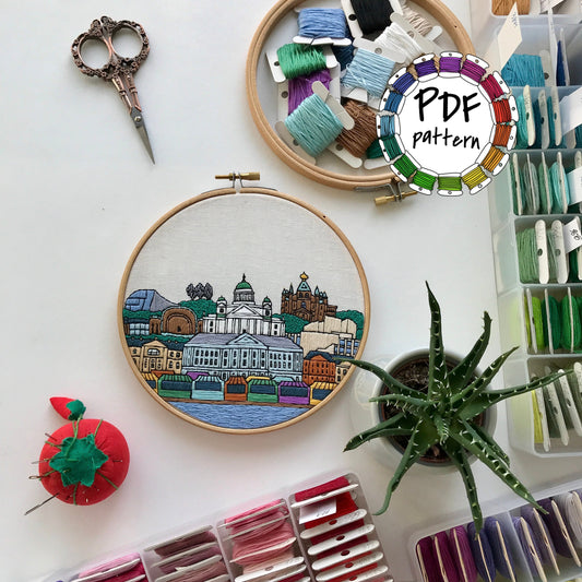 Helsinki, Finland, Architecture - Hand Embroidery Pattern (PDF)