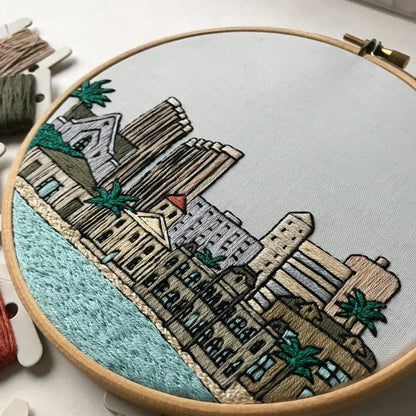 Honolulu, HI, Skyline - Hand Embroidery Pattern (PDF)