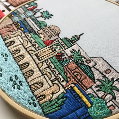 Marrakesh, Morocco, Landmarks - Hand Embroidery Pattern (PDF)