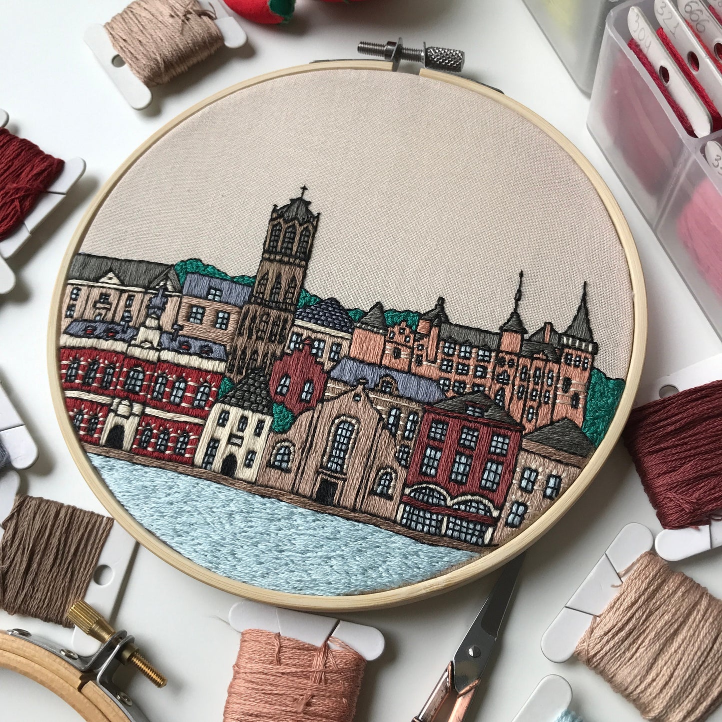 Utrecht, Netherlands, Cityscape - Hand Embroidery Pattern (PDF)