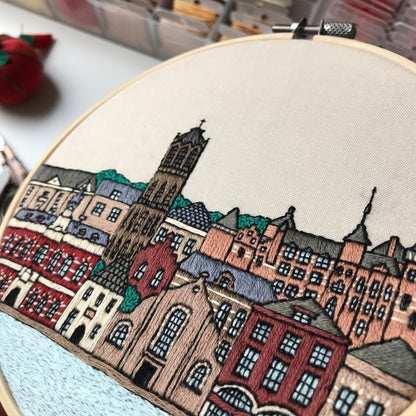 Utrecht, Netherlands, Cityscape - Hand Embroidery Pattern (PDF)
