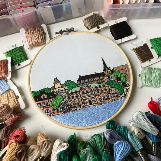 Fredericton, Canada, Cityscape - Hand Embroidery Pattern (PDF)
