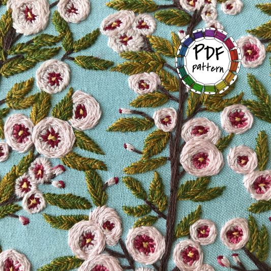 Flowers Embroidery - Hand Embroidery Pattern (PDF)