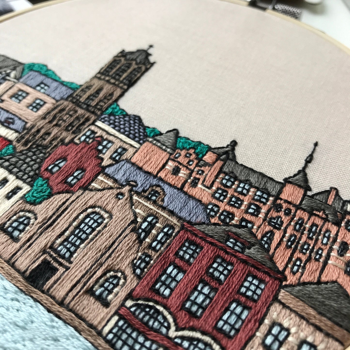 Utrecht, Netherlands, Cityscape - Hand Embroidery Pattern (PDF)