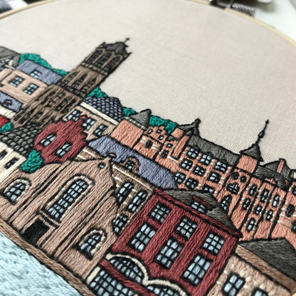 Utrecht, Netherlands, Cityscape - Hand Embroidery Pattern (PDF)