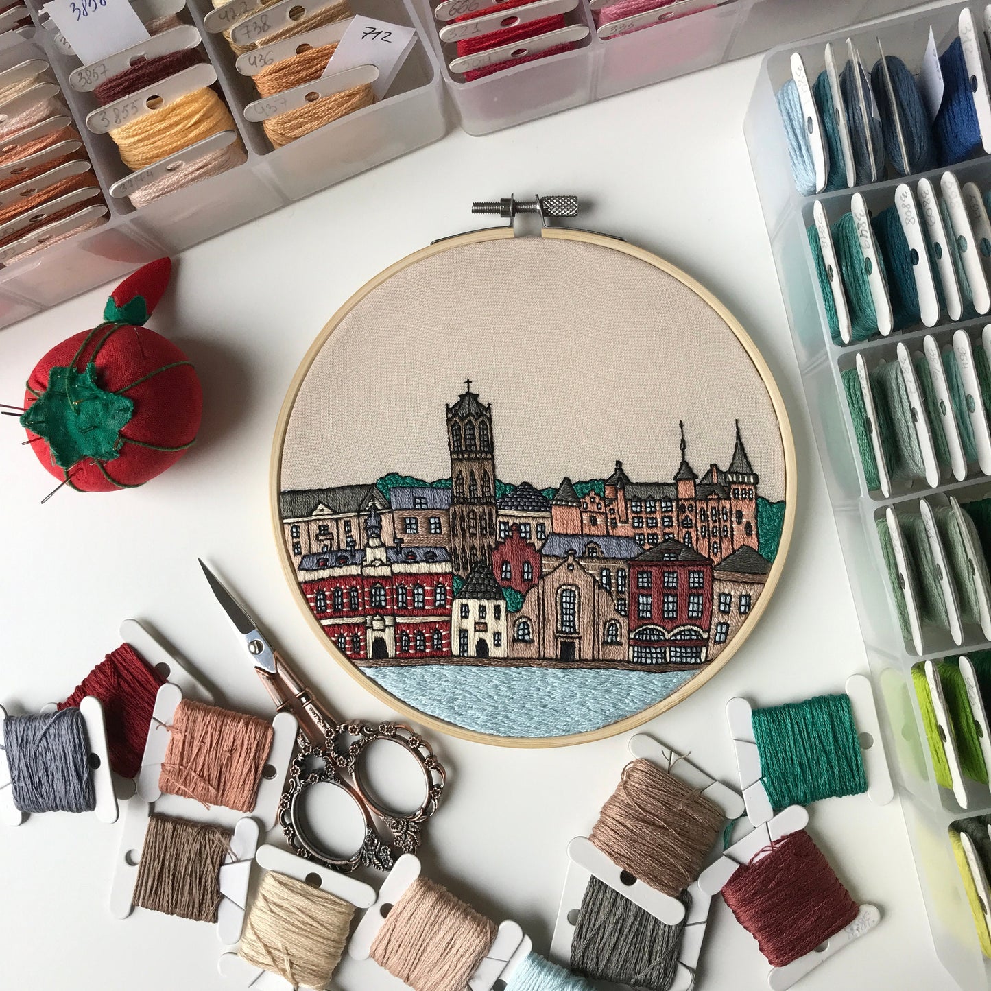 Utrecht, Netherlands, Cityscape - Hand Embroidery Pattern (PDF)