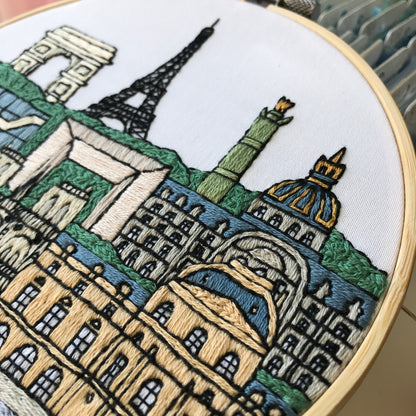 Paris, France, Landmarks - Hand Embroidery Pattern (PDF)