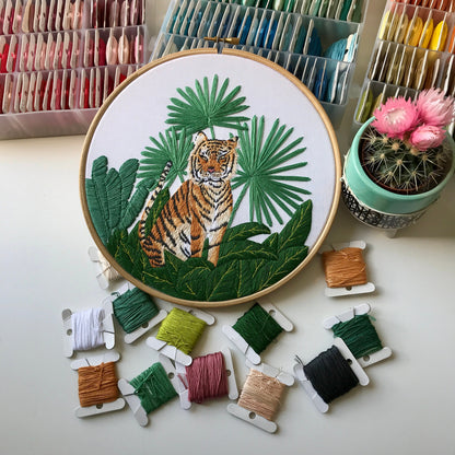 Jungle Tiger - Hand Embroidery Pattern (PDF)