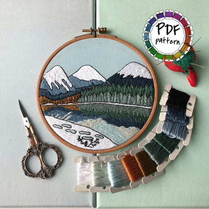 Winter Landscape - Hand Embroidery Pattern (PDF)