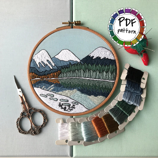 Winter Landscape - Hand Embroidery Pattern (PDF)