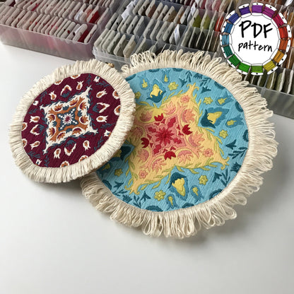 Rug, Carpet in two versions - Hand Embroidery Pattern (PDF)