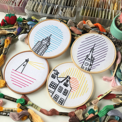 Architectural Designs, Beginner's Bundle - Hand Embroidery Pattern (PDF)