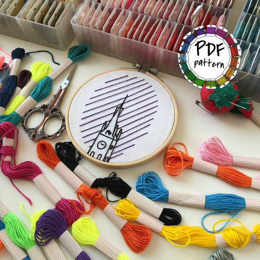 Cathedral, Architecture - Hand Embroidery Pattern (PDF)