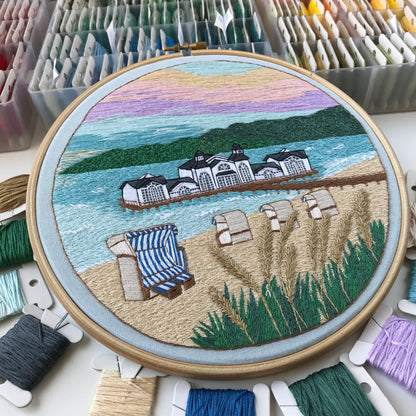 Beach Landscape - Hand Embroidery Pattern (PDF)