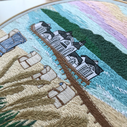 Beach Landscape - Hand Embroidery Pattern (PDF)