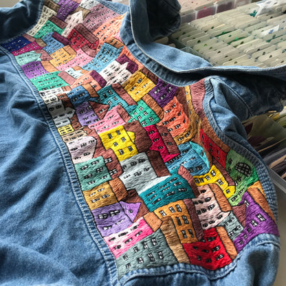 Colorful Houses - Hand Embroidery Pattern (PDF)