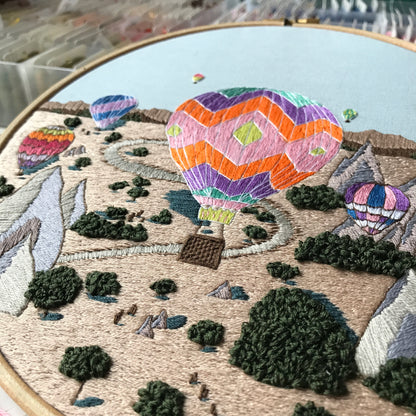Hot Air Balloons, Cappadocia, Turkey - Hand Embroidery Pattern (PDF)