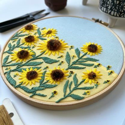 Sunflower Field - Hand Embroidery Pattern (PDF)