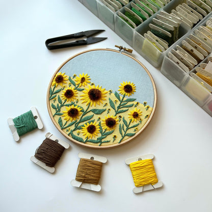 Sunflower Field - Hand Embroidery Pattern (PDF)