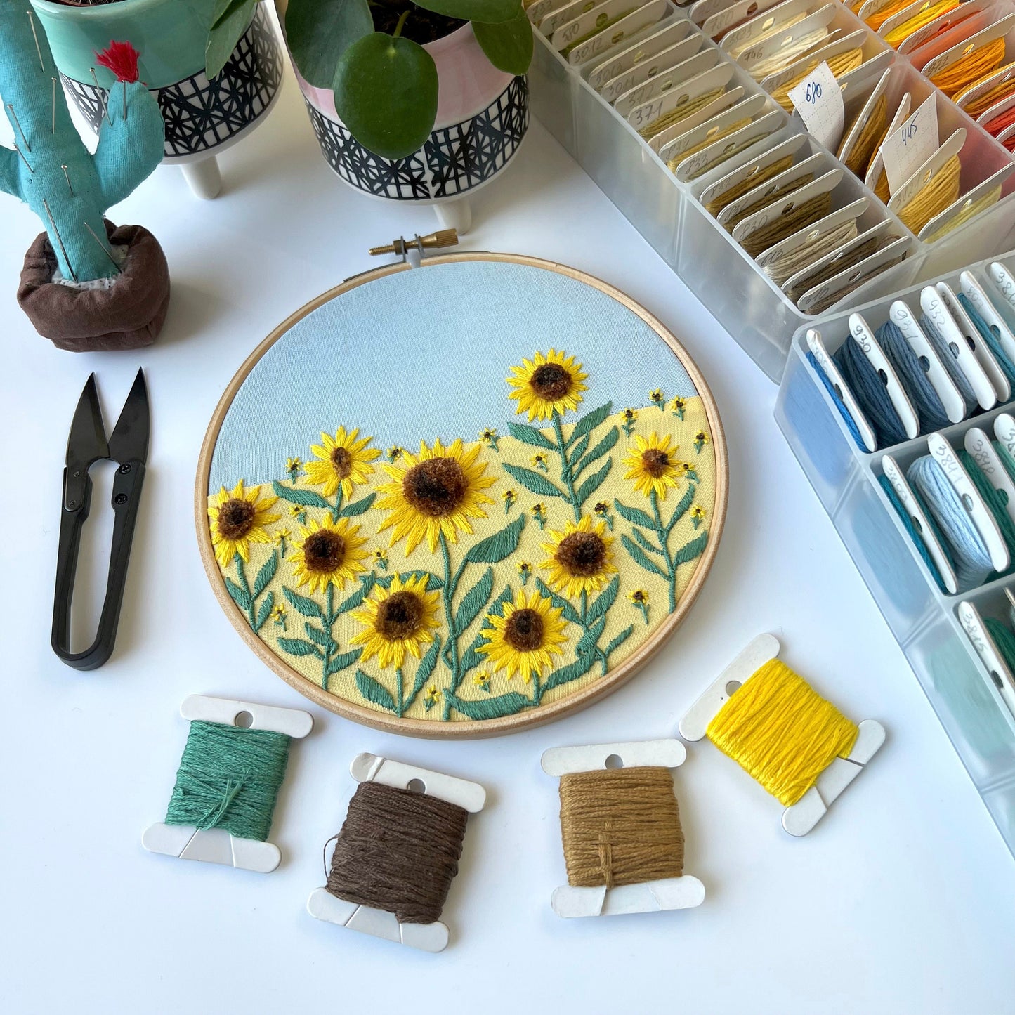 Sunflower Field - Hand Embroidery Pattern (PDF)