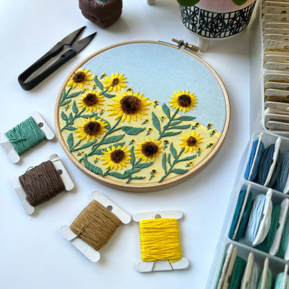Sunflower Field - Hand Embroidery Pattern (PDF)