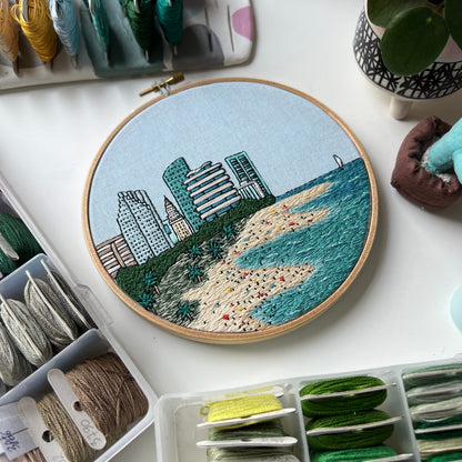 Miami, FL, Skyline - Hand Embroidery Pattern (PDF)