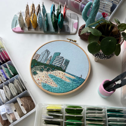 Miami, FL, Skyline - Hand Embroidery Pattern (PDF)