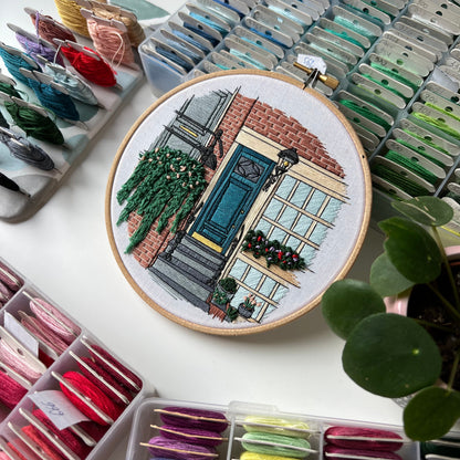Amsterdam Door - Hand Embroidery Pattern (PDF)