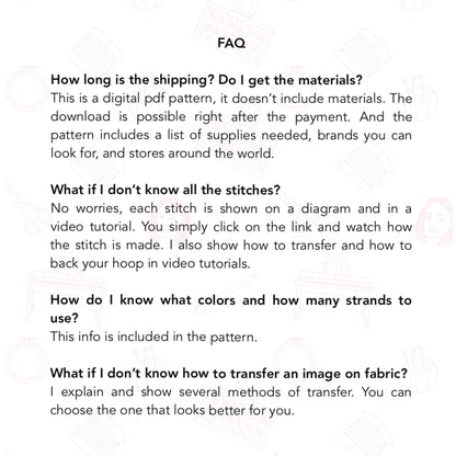 34 stitches: Stumpwork and Embroidery - Hand Embroidery Pattern (PDF)