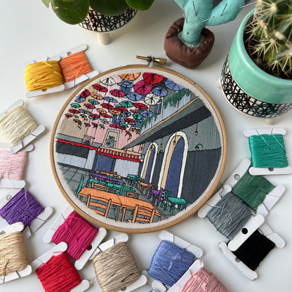 Market in Sicily, Italy - Hand Embroidery Pattern (PDF)