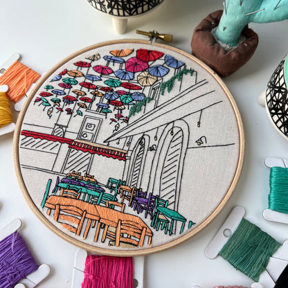Market in Sicily, Italy - Hand Embroidery Pattern (PDF)