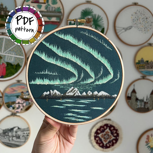 Northern Lights - Hand Embroidery Pattern (PDF)