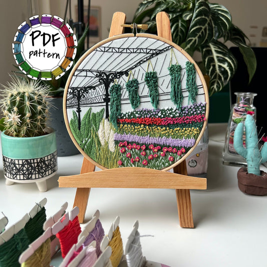 Paris, France, Flower Market - Hand Embroidery Pattern (PDF)