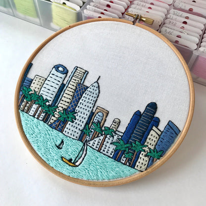 Doha, Qatar, Cityscape - Hand Embroidery Pattern (PDF)