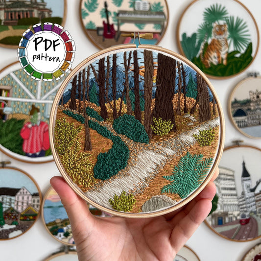 The road not taken - Hand Embroidery Pattern (PDF)
