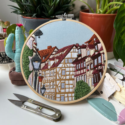 Nuremberg, Germany, Architecture - Hand Embroidery Pattern (PDF)