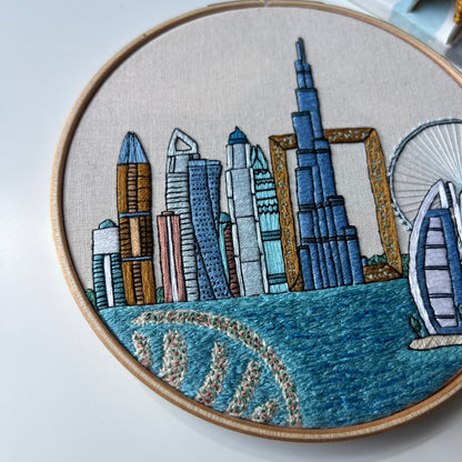 Dubai, United Arab Emirates, Architecture - Hand Embroidery Pattern (PDF)