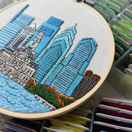 Philadelphia, PA, Architecture - Hand Embroidery Pattern (PDF)