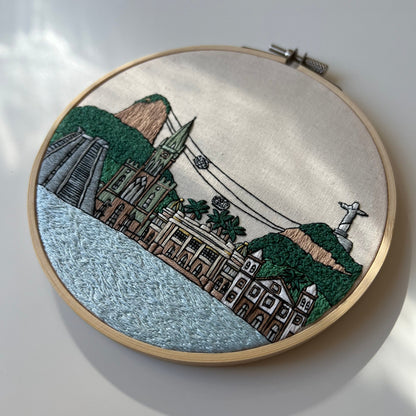Rio de Janeiro, Brazil, Cityscape - Hand Embroidery Pattern (PDF)