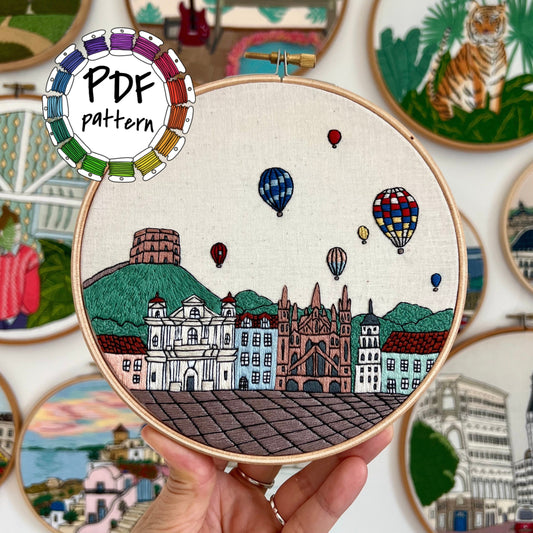Vilnius, Lithuania, Cityscape - Hand Embroidery Pattern (PDF)