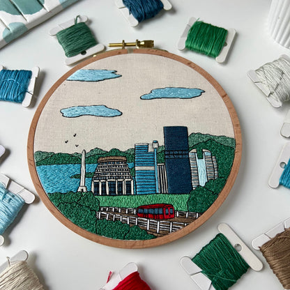 Wellington, New Zealand, Cityscape - Hand Embroidery Pattern (PDF)