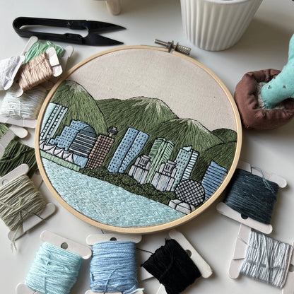 Vancouver, Canada, Cityscape - Hand Embroidery Pattern (PDF)